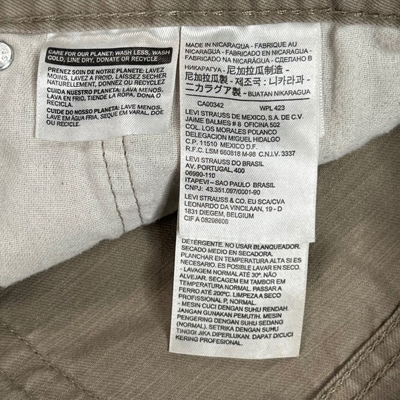 Levis 505 34x30 Tan Khaki Paint Splatter Distressed Regular Fit Pants - Picture 2 of 13